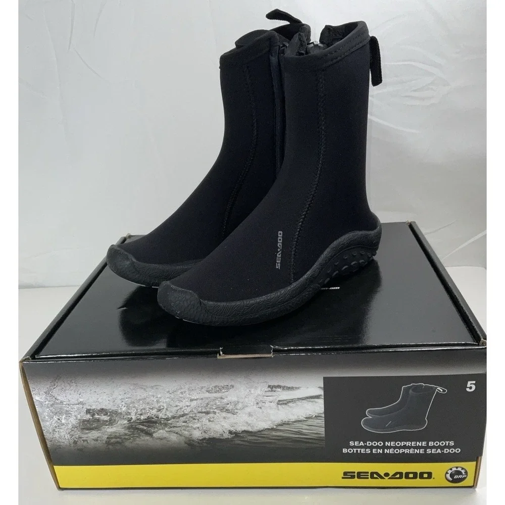 NIB Sea-Doo Unisex Neoprene‎ Water Sport Boots Shoes - Black - Size 5 (10